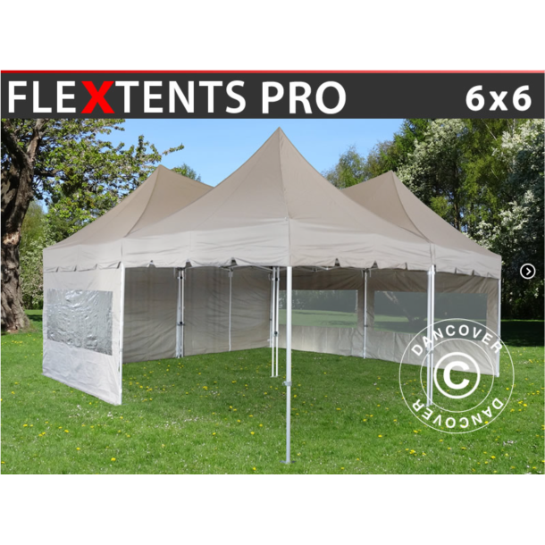 FleXtents PRO 6x6m "Peak Pagoda" inkl 8st sidor