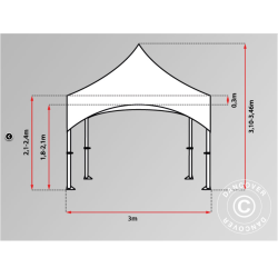FleXtents PRO Steel 3x3m "Arched" Vit
