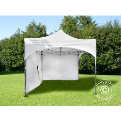 FleXtents PRO Steel 3x3m "Arched" inkl 4st sidor, Vit