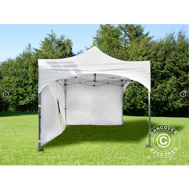 FleXtents PRO Steel 3x3m "Arched" inkl 4st sidor, Vit
