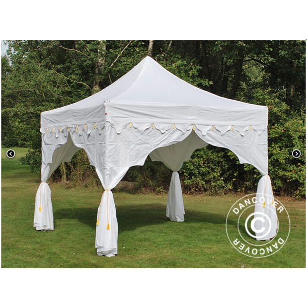 Flextents PRO Steel 3x3m "Raj" inkl. 4st dekorativa hrngardiner