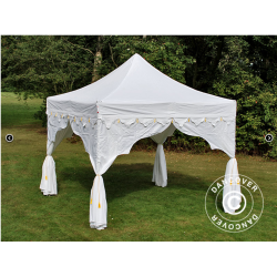 Flextents PRO Steel 3x3m "Raj" inkl. 4st dekorativa hrngardiner