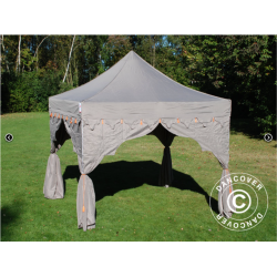 Flextents PRO Steel 3x3m "Raj" inkl. 4st dekorativa hrngardiner