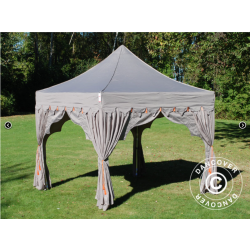 Flextents PRO Steel 3x3m "Raj" inkl. 4st dekorativa hrngardiner