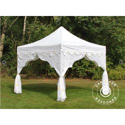 Flextents PRO Steel 3x3m "Raj" inkl. 4st dekorativa hrngardiner