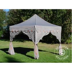 Flextents PRO Steel 3x3m "Raj" inkl. 4st dekorativa hrngardiner