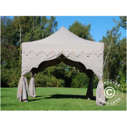 Flextents PRO Steel 3x3m "Raj" inkl. 4st dekorativa hrngardiner