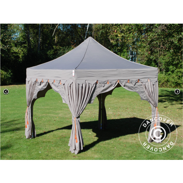 Flextents PRO Steel 3x3m "Raj" inkl. 4st dekorativa hrngardiner