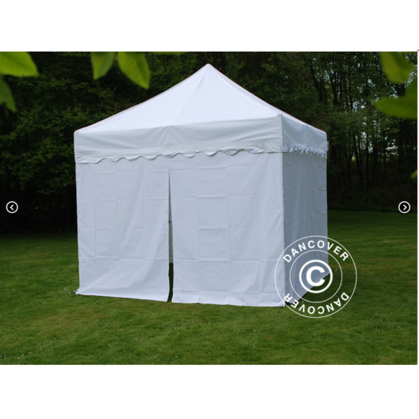 FleXtents PRO Steel 3x3m "Wave" inkl 4st sidor, Vit
