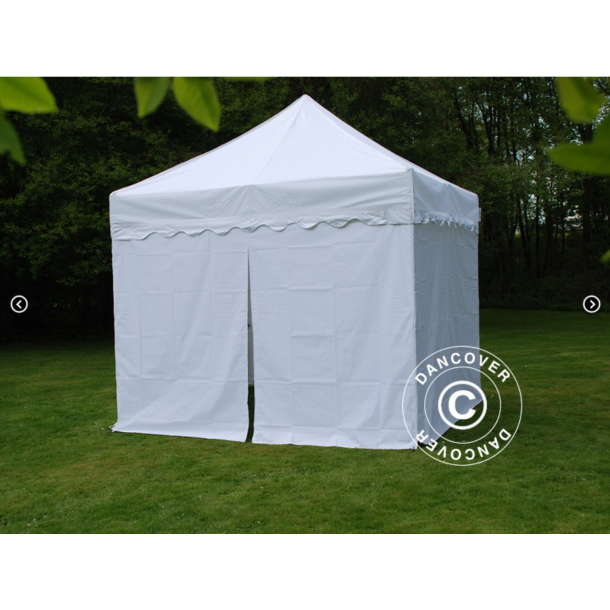 FleXtents PRO Steel 3x3m "Wave" inkl 4st sidor, Vit