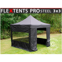 FleXtents PRO Steel 3x3m inkl. 3st panoramafnster