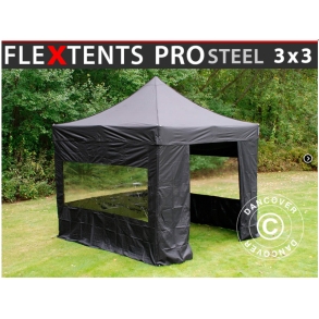 FleXtents PRO Steel 3x3m inkl. 3st panoramafnster