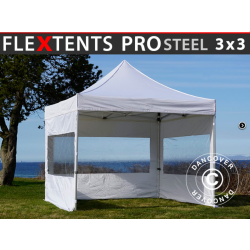 FleXtents PRO Steel 3x3m inkl. 3st panoramafnster