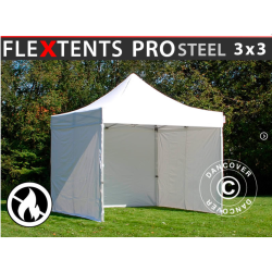 FleXtents PRO Steel 3x3m "Flamsker" inkl 4st sidor