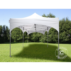 FleXtents PRO Steel 3x6m "Arched" inkl 6st sidor, Vit