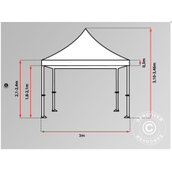 FleXtents PRO Steel 3x6m "Peaked"