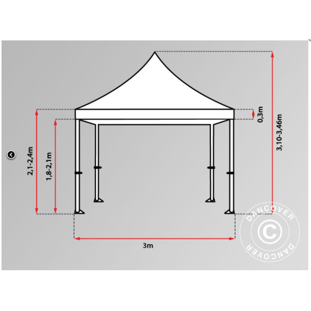 FleXtents PRO Steel 3x6m "Peaked"