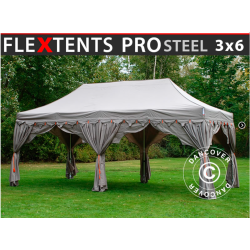 Flextents PRO Steel 3x6m "Raj" inkl. 6st dekorativa hrngardiner