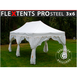 Flextents PRO Steel 3x6m "Raj" inkl. 6st dekorativa hrngardiner