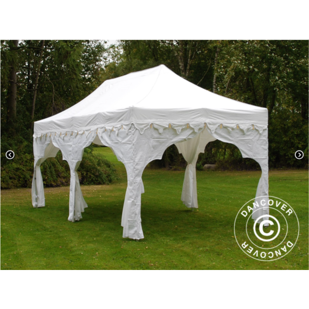 Flextents PRO Steel 3x6m "Raj" inkl. 6st dekorativa hrngardiner