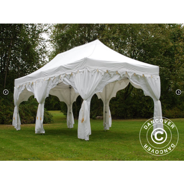 Flextents PRO Steel 3x6m "Raj" inkl. 6st dekorativa hrngardiner
