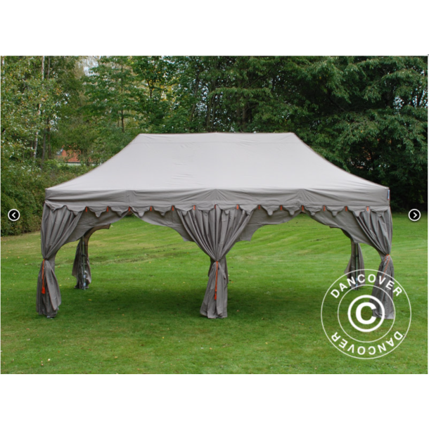 Flextents PRO Steel 3x6m "Raj" inkl. 6st dekorativa hrngardiner