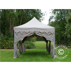 Flextents PRO Steel 3x6m "Raj" inkl. 6st dekorativa hrngardiner