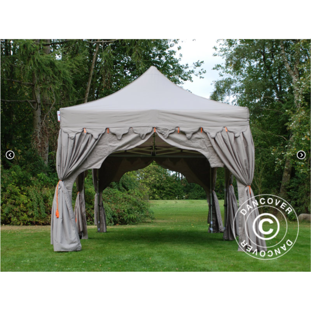 Flextents PRO Steel 3x6m "Raj" inkl. 6st dekorativa hrngardiner