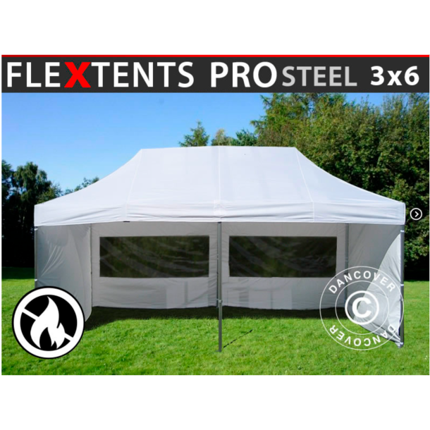 FleXtents PRO Steel 3x6m "Flamsker" inkl 6st sidor