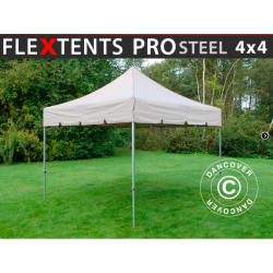 FleXtents PRO Steel 4x4m "Peaked" Latte