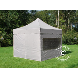 FleXtents PRO Steel 4x4m "Peaked" inkl 4st sidor, Latte