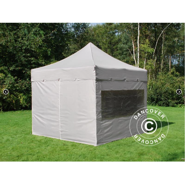 FleXtents PRO Steel 4x4m "Peaked" inkl 4st sidor, Latte