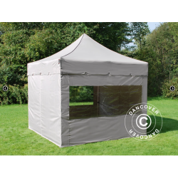 FleXtents PRO Steel 4x4m "Peaked" inkl 4st sidor, Latte