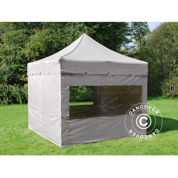 FleXtents PRO Steel 4x4m "Peaked" inkl 4st sidor, Latte