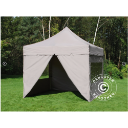 FleXtents PRO Steel 4x4m "Peaked" inkl 4st sidor, Latte