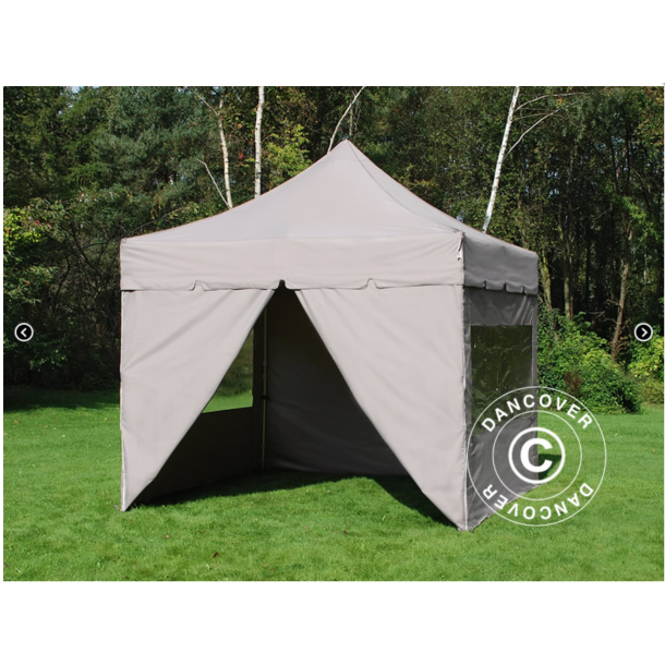 FleXtents PRO Steel 4x4m "Peaked" inkl 4st sidor, Latte