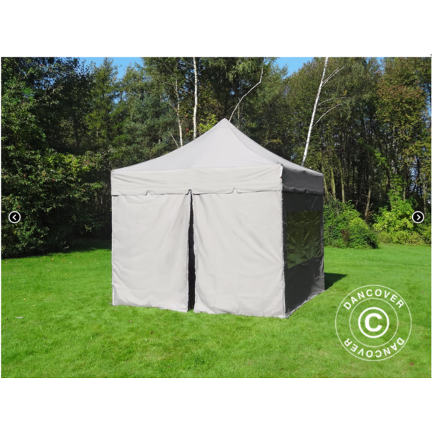 FleXtents PRO Steel 4x4m "Peaked" inkl 4st sidor, Latte