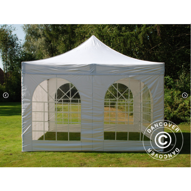 FleXtents PRO Steel 4x4m "Vintage" inkl 4st sidor, Vit