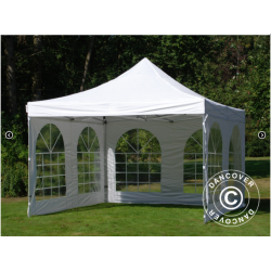 FleXtents PRO Steel 4x4m "Vintage" inkl 4st sidor, Vit