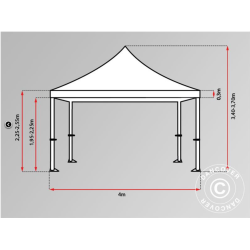 FleXtents PRO Steel 4x4m "Vintage" inkl 4st sidor, Vit