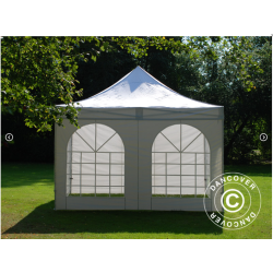 FleXtents PRO Steel 4x4m "Vintage" inkl 4st sidor, Vit