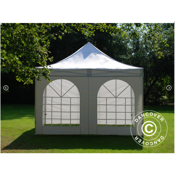 FleXtents PRO Steel 4x4m "Vintage" inkl 4st sidor, Vit