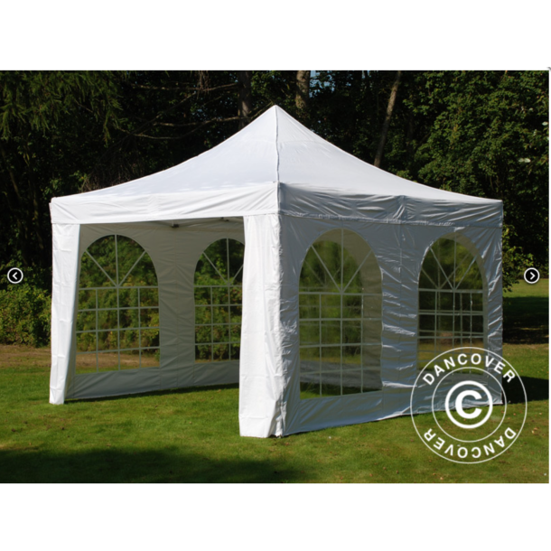 FleXtents PRO Steel 4x4m "Vintage" inkl 4st sidor, Vit