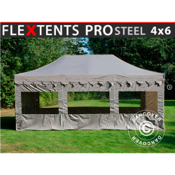 FleXtents PRO Steel 4x6m "Morocco" inkl 8st sidor, Latte
