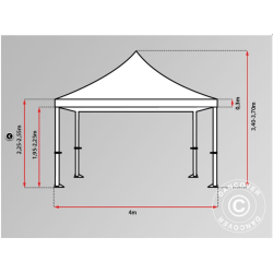 FleXtents PRO Steel 4x6m "Peaked" Latte