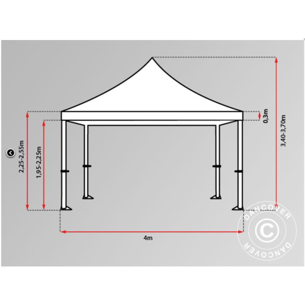 FleXtents PRO Steel 4x6m "Peaked" Latte