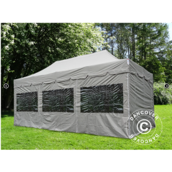 FleXtents PRO Steel 4x6m "Peaked" inkl 8st sidor, Latte