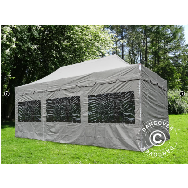 FleXtents PRO Steel 4x6m "Peaked" inkl 8st sidor, Latte