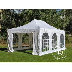 FleXtents PRO Steel 4x6m "Vintage" inkl 4st sidor, Vit