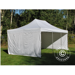 FleXtents PRO Steel 4x6m "Vintage" inkl 4st sidor, Vit